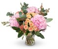a bouquet of Mireille hydrangeas